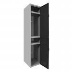 Locker metálico dual grande - 2 puertas negro